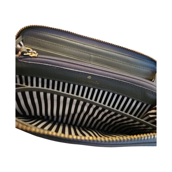 Kate Spade Accordion Style Long Leather Wallet, Vintage, Charcoal Grey - Picture 5 of 12